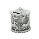 Pewter Plate Carousel Money Box 10cm