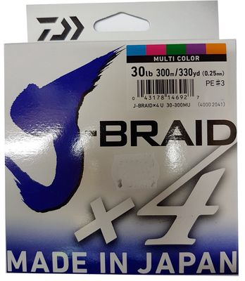 Daiwa X4 J Braid - 300M Multi Colour