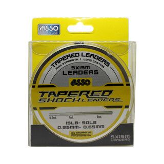 ASSO Tapered Shockleaders - CLEAR - 5x15m - 15-50lb