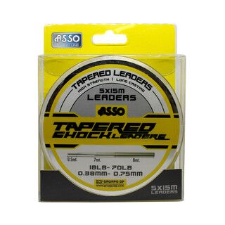 ASSO Tapered Shockleaders - CLEAR - 5x15m - 18-70lb
