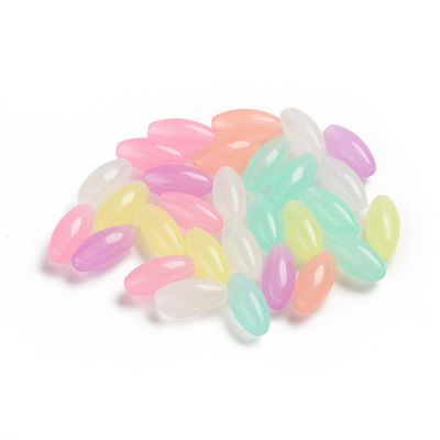 Luminous Oval hard beads - Mixed colours 13 x 7mm 30pc