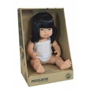 Miniland Doll Anatomically Correct Baby, Asian Girl 38 cm