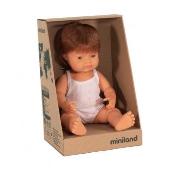 Miniland Doll - Anatomically Correct Baby, Caucasian Boy, Red Head 38 cm