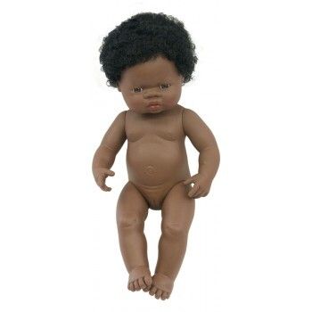 Miniland Doll - Anatomically Correct Baby, African Girl 38 cm UNDRESSED