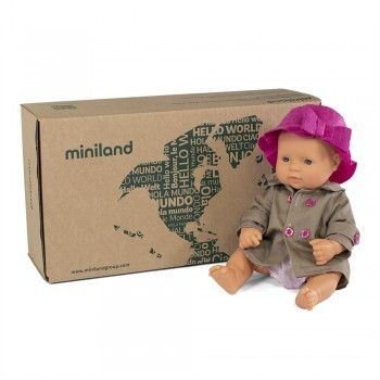 Miniland Doll - Anatomically Correct Baby, Caucasian 32cm &amp; Outfit Boxed