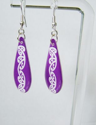 Graphic design indigeous resin earrings