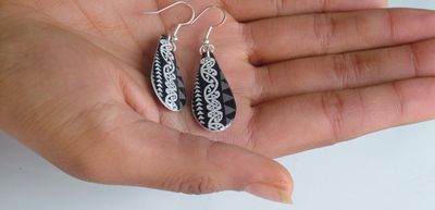 New Zealand indigenous graphic design resin earrings