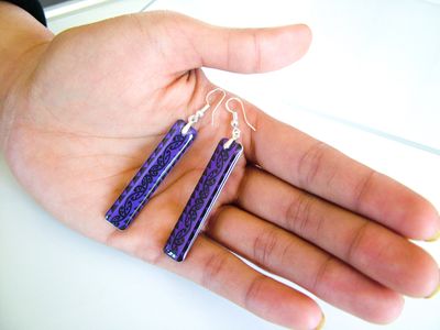 Click to see more: -       Rectangle long drop resin earrings