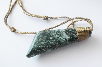 Kawakawa Toki Pounamu necklace