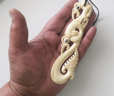 Manaia bone carving necklace