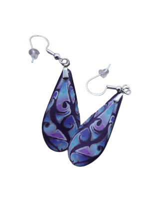 Abstract graphic design resin earrings