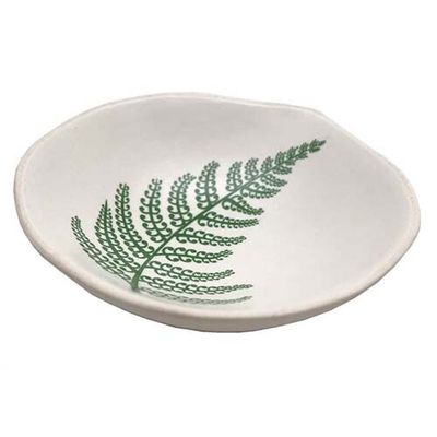 Jo Luping Design | Porcelain Bowl | Green fern on White