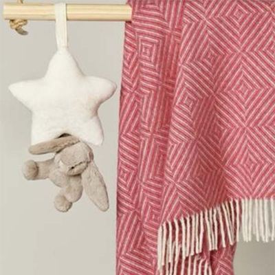 Exquisite Wool Blankets | Pink Diamond - 100% Merino Lambswool Baby Blanket