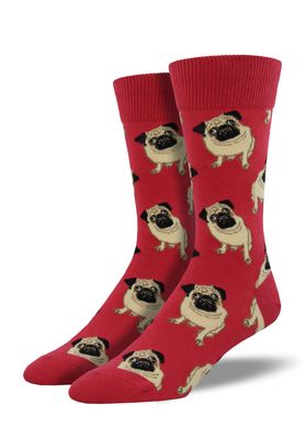 Socksmith Mens socks - Terracotta pugs