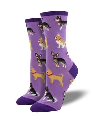 Socksmith Womens Sock - Doggy Style, Purple