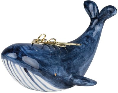 Rader I Porcelain blue whale - magnetic desk tidy ornament