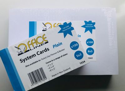 1034 5 x 3 Plain System Cards