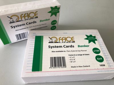 1039 6 x 4 Banker System Cards 100s