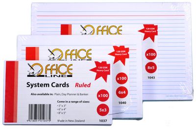 1040 6 x 4 Ruled System Cards 100s