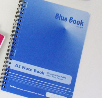 1177 A5 Note Book  - Blue Book Perferated 200 page