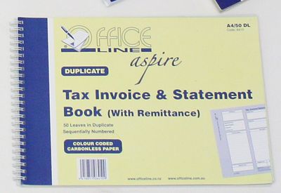 8410 Aspire A4 Tax Invoice Book w/ Remittance