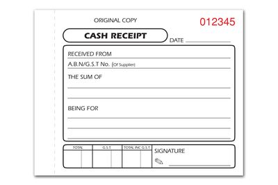 9580 4 x 5 Cash Receipt 50/s Dup