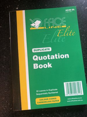 9811 Elite Quotation Book A5/50 Dup NCR