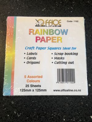 1102 Rainbow Craft Paper 5 Assorted Colours