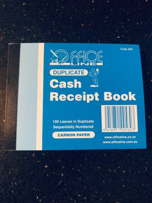 580 Cash Receipt Book 100 leaves Dup