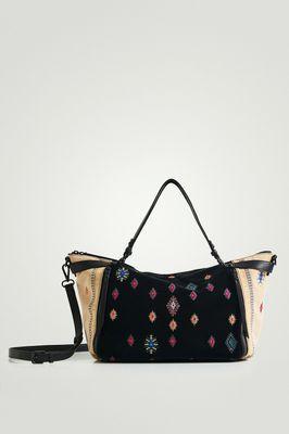 SALE - (Was $249) Desigual Embroidered Black/Cream Handbag