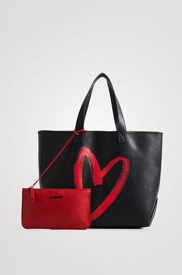 Desigual 2 in 1 Reversible Heart Shopper Bag