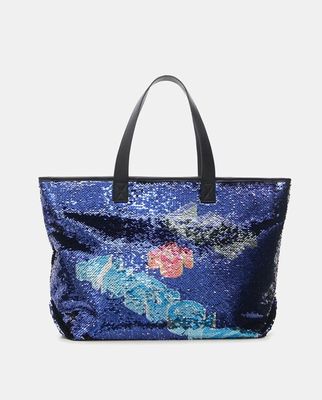 SALE - (Was $249) Desigual Blue Sequin Shopper Bag With Reversible Sequins