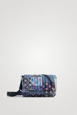 SALE - (Was $269) Desigual Blue Patchwork/Embroidered Sling Bag