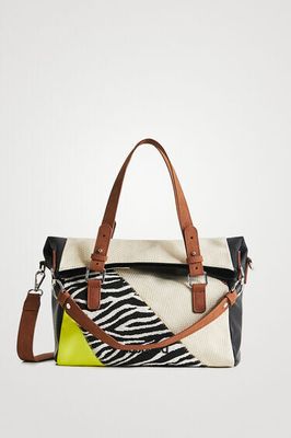 SALE - (Was $249) Desigual Zebra/Neon Patchwork Bag