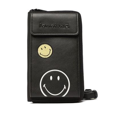 Desigual Black Smiley Phone Wallet