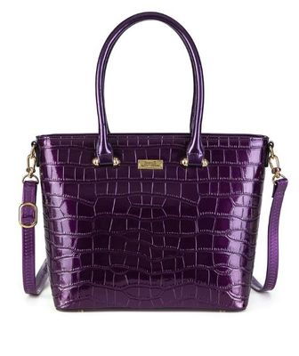 Serenade Pandora Purple Patent Leather Grip Handle Bag