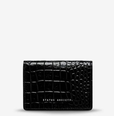 Status Anxiety Easy Does It Black Croc Wallet