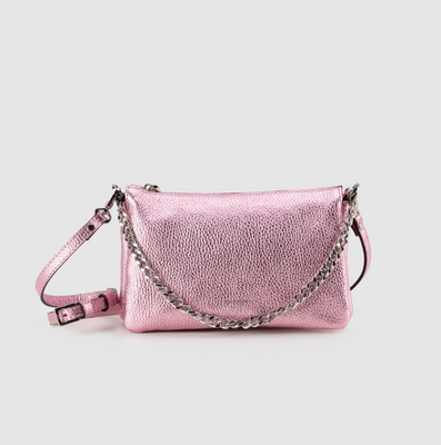 Ripani Easy Pink Metallic Crossbody Bag