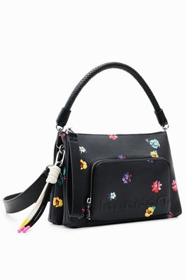 Desigual Black Floral Small Crossbody Bag