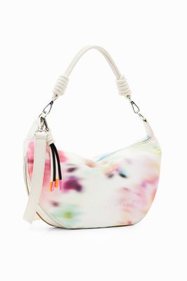 Desigual White/Pink Out of Focus Floral Crossbody Bag