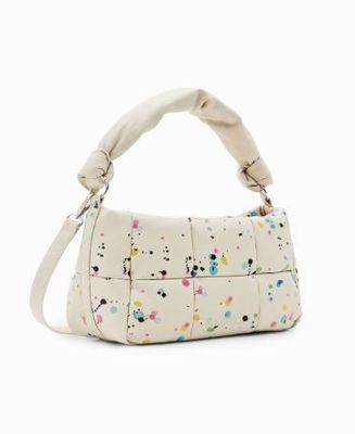 Desigual Oat Paint Splat Puffy Small Shoulder Bag With Crossbody Strap