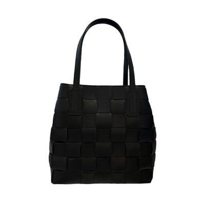 Ripani Vega Smooth Woven Shoulder Bag Black