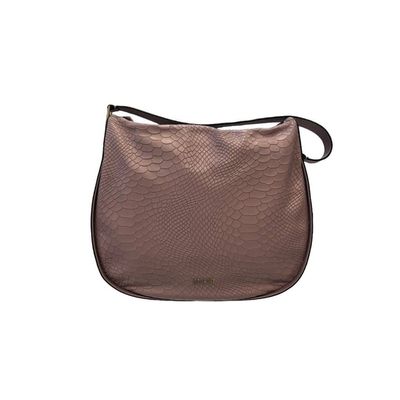 Ripani Lilac Snake Print Leather Handbag