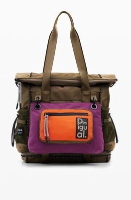 Desigual Khaki/Purple/Orange Multi Position Backpack