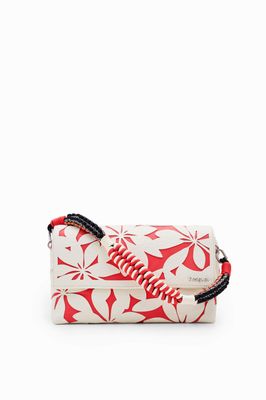 Desigual Red/White Die Cut Floral Crossbody Bag