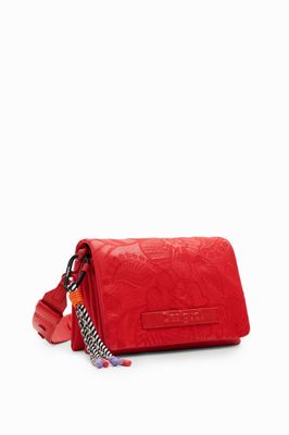 Desigual Red Embroidered Floral Crossbody Bag