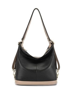 Serenade Kamila Leather Convertible Backpack Black/Putty