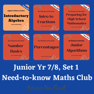 Need-to-know Maths Club; Making Maths marvellous! Junior Yr 7/8, Set 1