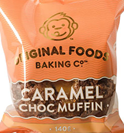 Caramel Choc Mega Muffin Original Foods 140g
