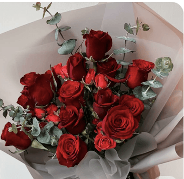 0-0. Valentine's Day Red Rose bouquet from